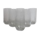 Set of 6 transparent water glasses
