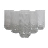 Set of 6 transparent water glasses