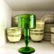 Vase en verre soufflé vert
