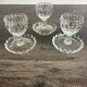 Set of 3 Vintage Glass Egg Cups in Diamond Point Style