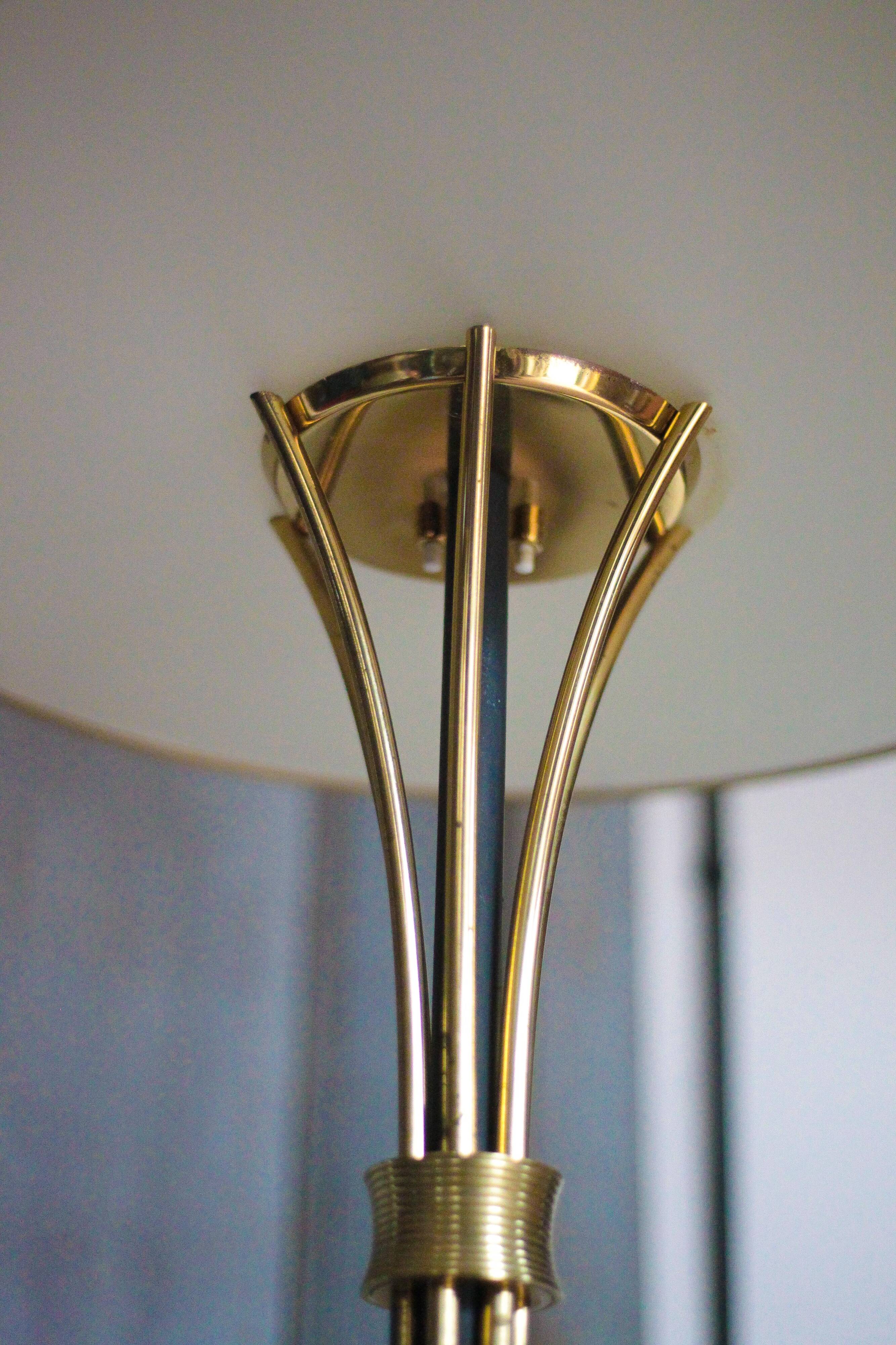 1950s floor lamp published by Maison Arlus, vintage standing lamp.