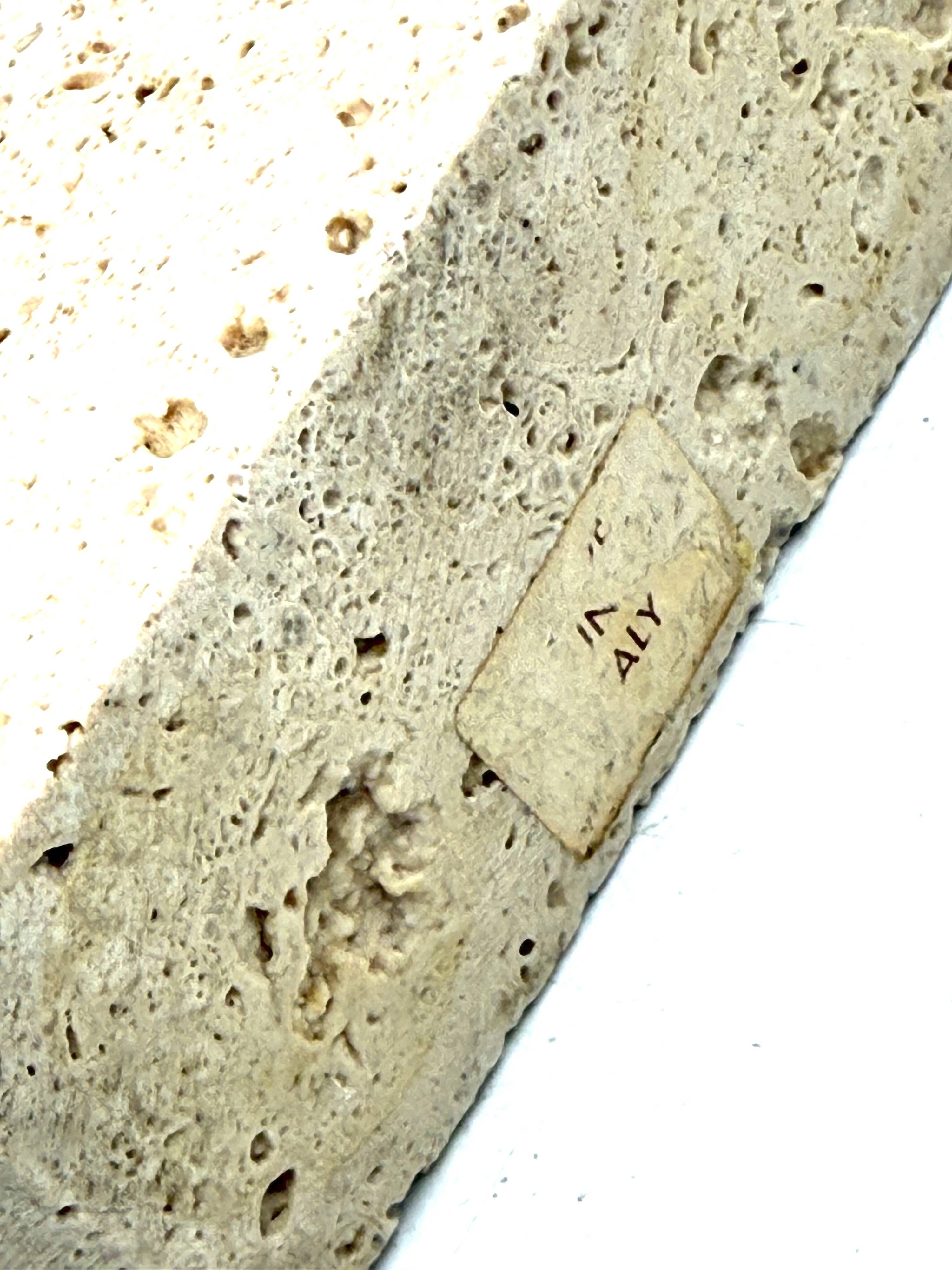 Enzo Mari, brutalist travertine candle holder, Fratelli Mannelli Italy 1970