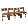 Set de 4 chaises Maison Regain en bois, 1960