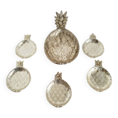 Service à apéritif ananas vintage en métal