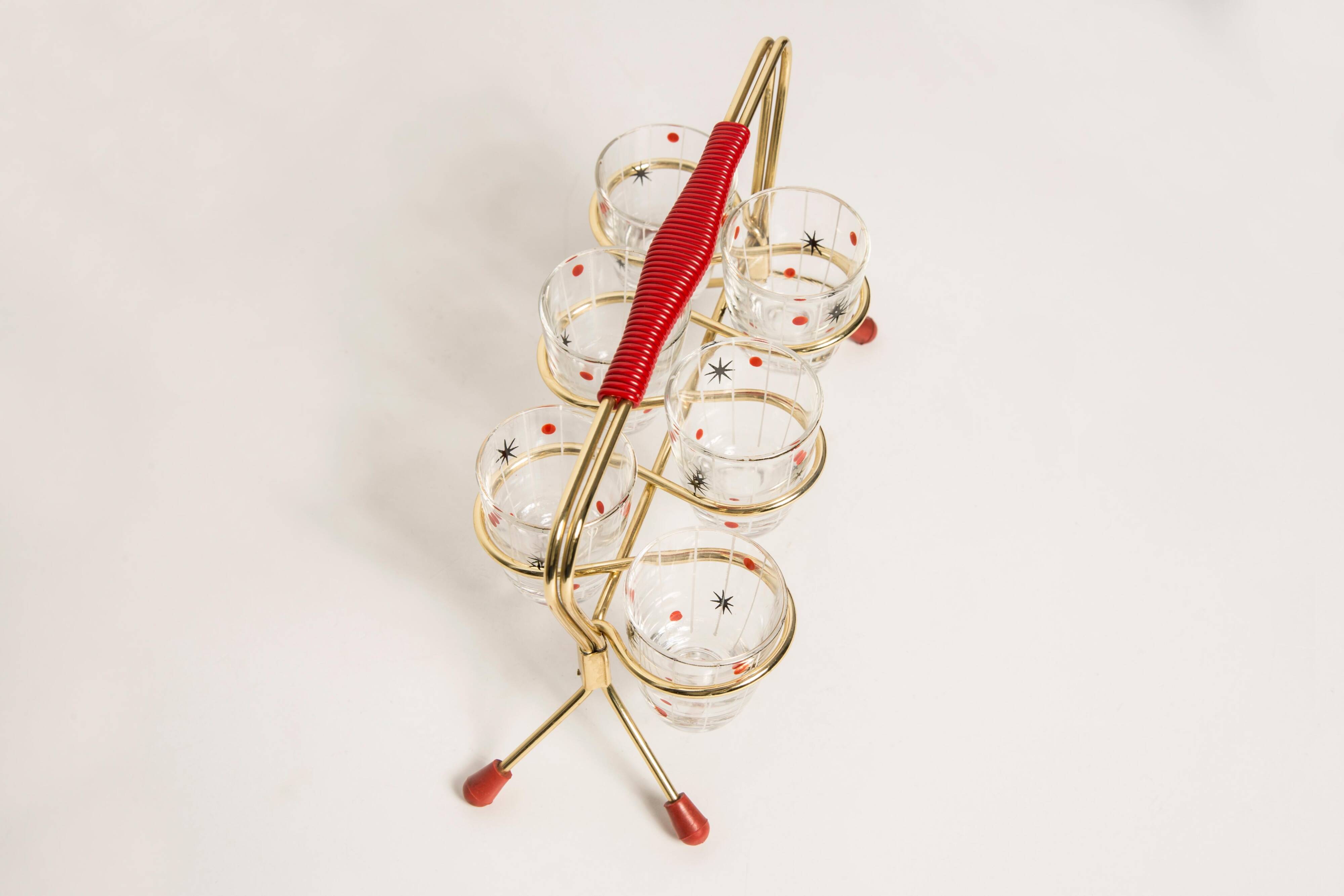 Ensemble de six petits verres du milieu du siècle, Europe, années 1960
