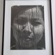 Vintage black and white photography, portrait, original framed print 42x52 cm.