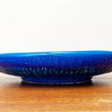 Large wall plate Rimini Blu Italian mid-century by Aldo Londi for Bitossi, 1960s.