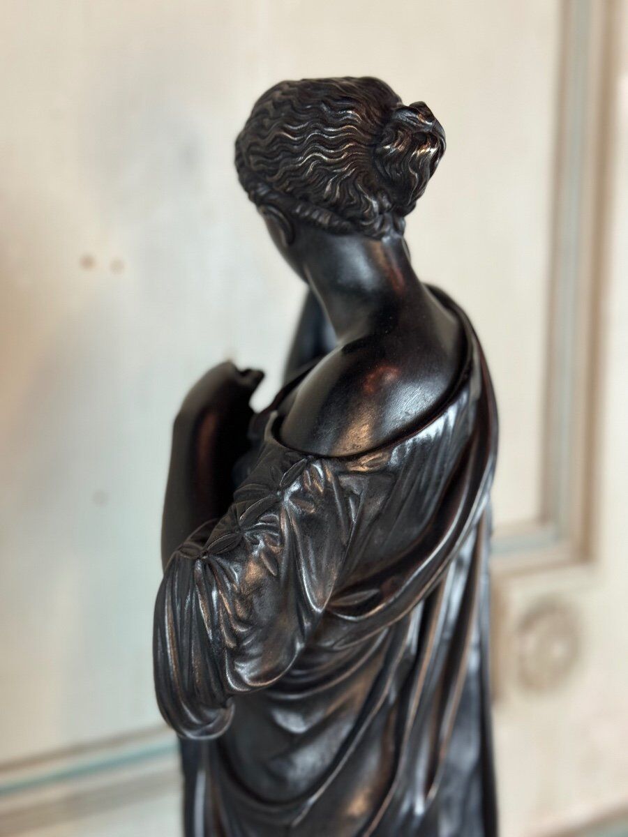 Diane de Gabies, bronze after the antique, black patina 19th century