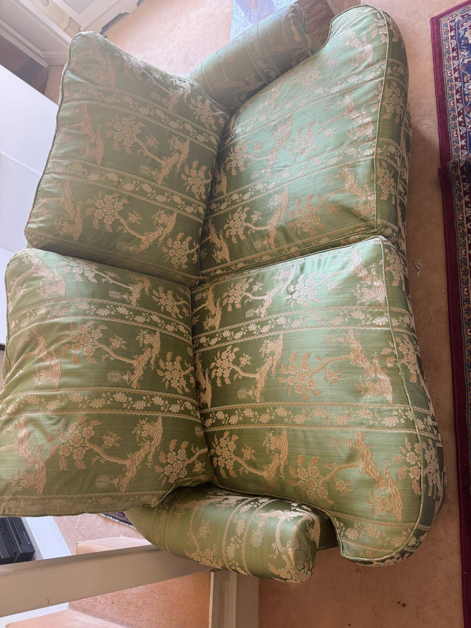 2-seater silk fabric sofa