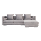 Corner sofa MALMO silver velour, Scandinavian design