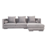 Corner sofa MALMO silver velour, Scandinavian design