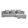 Corner sofa MALMO silver velour, Scandinavian design
