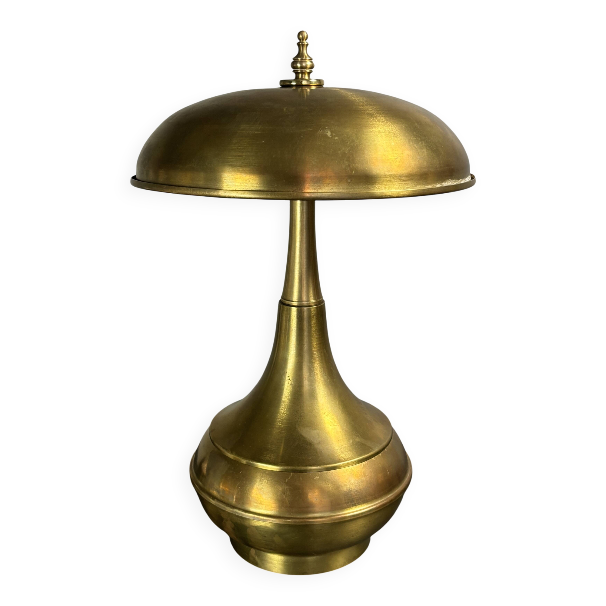 Midcentury Italian modernist brass dome mushroom table lamp, 1960s