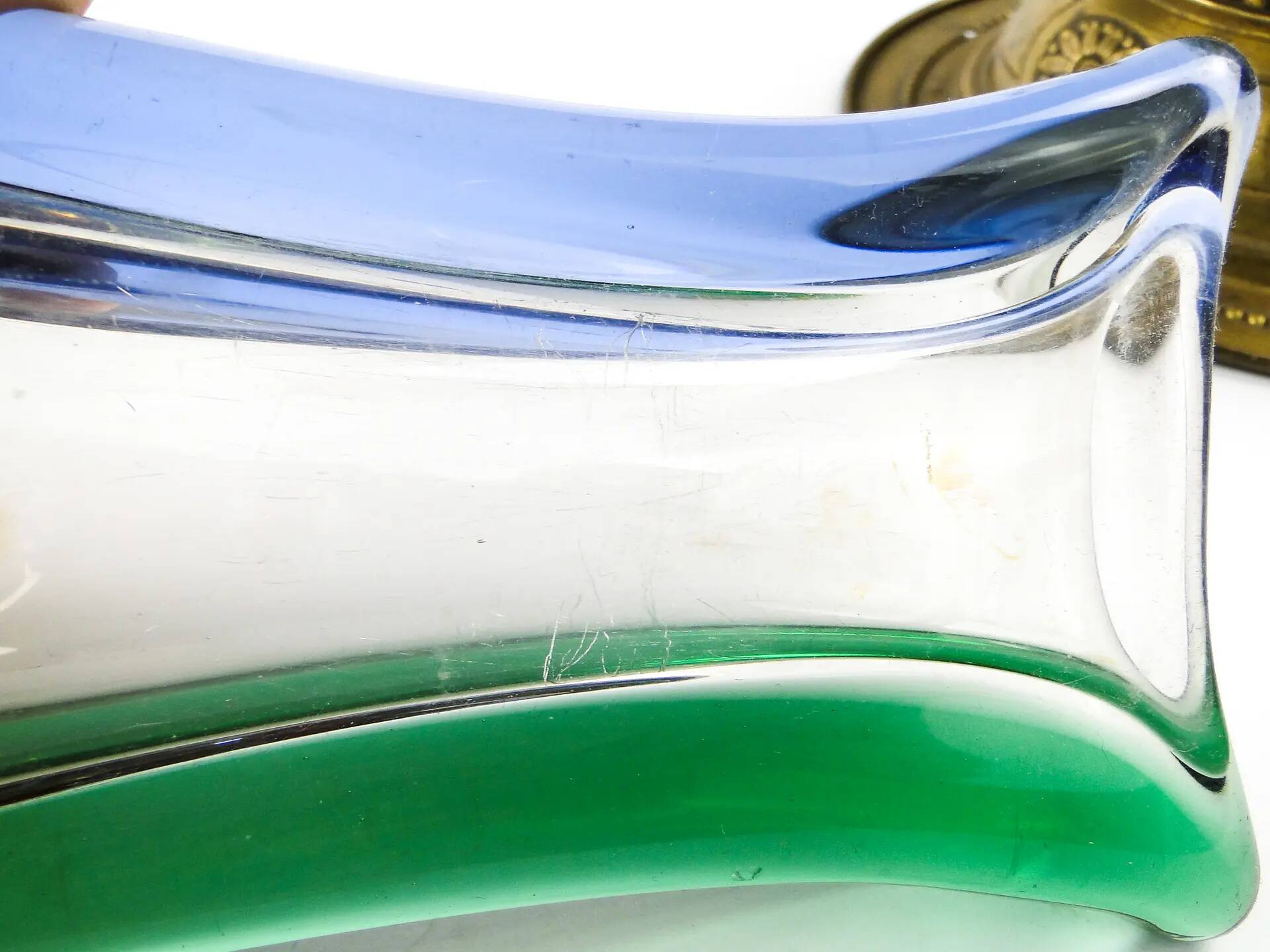 Mid-century modern vase, multicolour glass, designed by H. Mahanovska, Czechoslovakia, 1960s