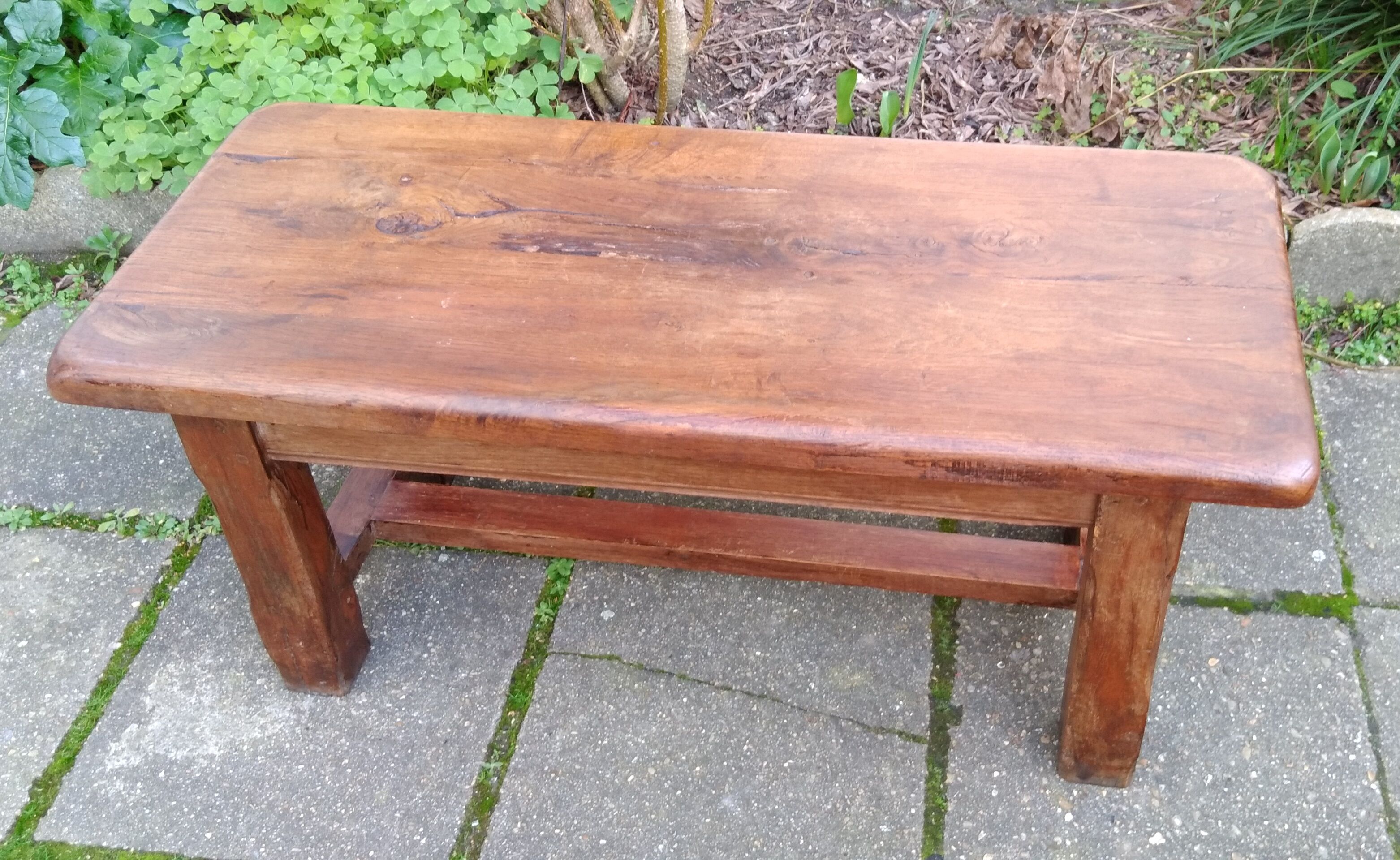 Brutalist oak coffee table