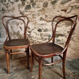 Pair of curved wooden chairs by Jacob & Josef Kohn, Vienna circa 1900