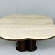 Coffee table with travertine top in cloverleaf shape, Italy, 1970s.
