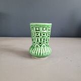 Small vintage green patterned vase