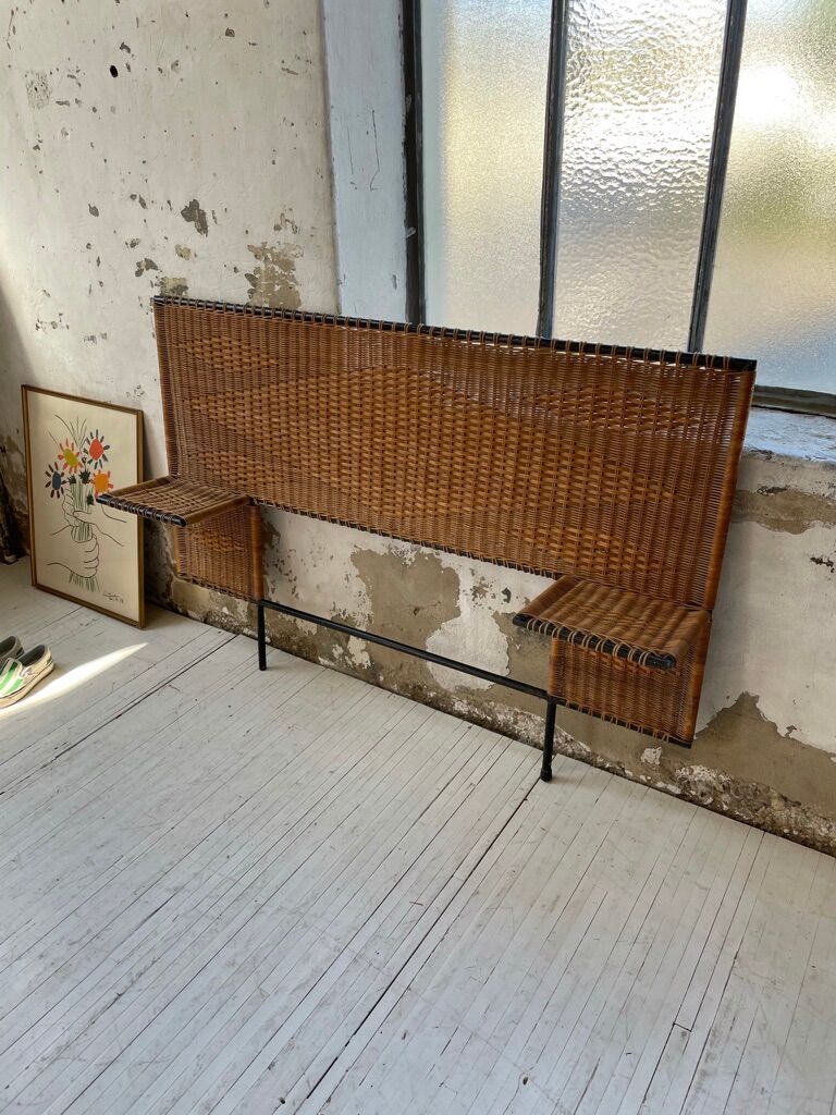 Metal and wicker headhead 50s