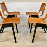 Set of 6 Dining Chairs P7 by Roland Rainer for E & A Pollack, Vienna 1952