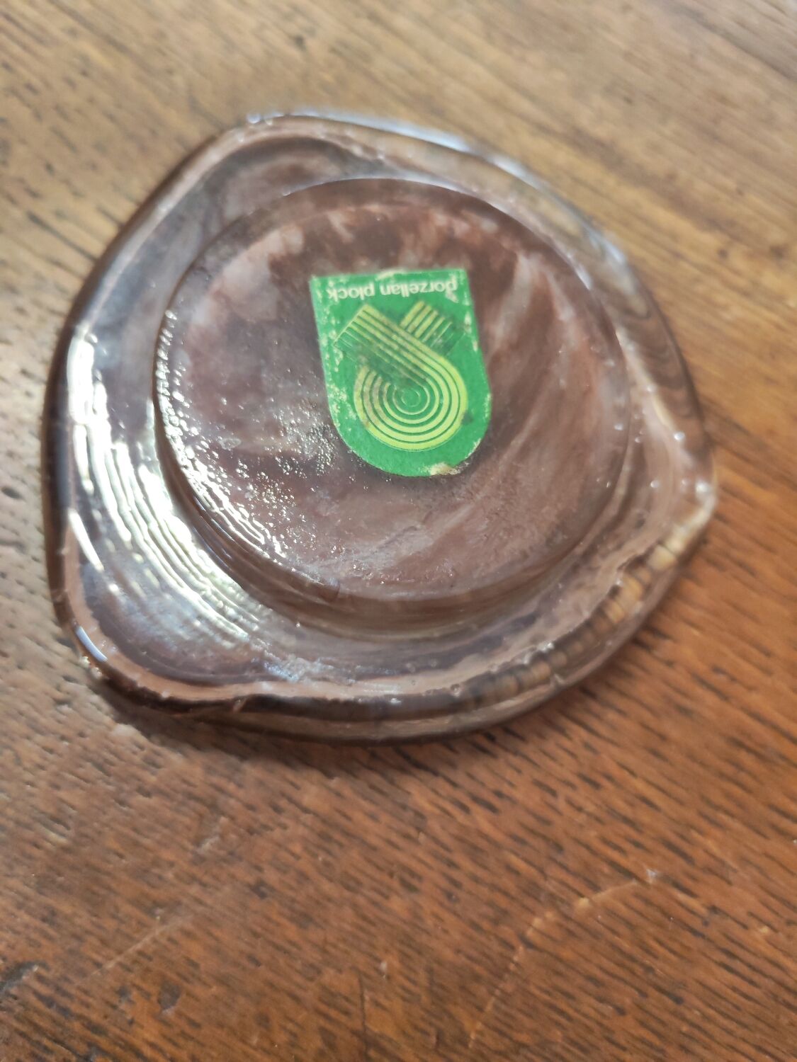 Cendrier vide poche en pâte de verre style Op -Art