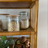 Bamboo rattan and wicker shelf