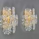 Magnificent pair of crystal wall lights by Kinkeldey, Germany, 1970s.