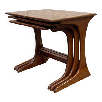 Set of 3 teak nesting tables from the 70s