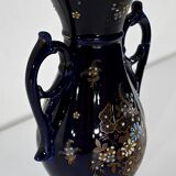 Midnight blue earthenware vase, "fives lille" - early twentieth century