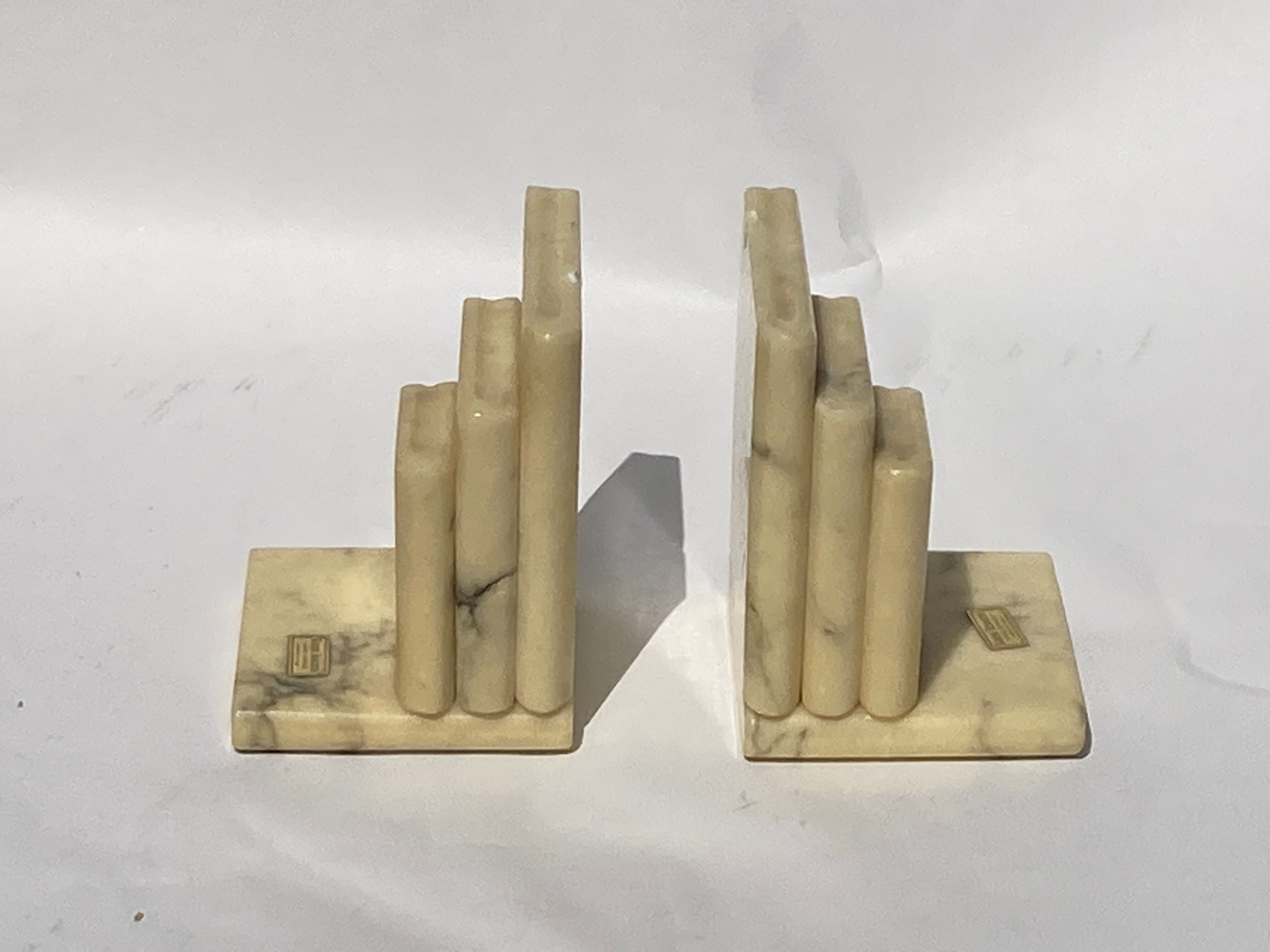Italian alabaster book ends, 1960s