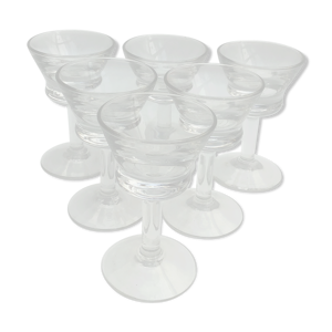 6 verres de bistrot anciens