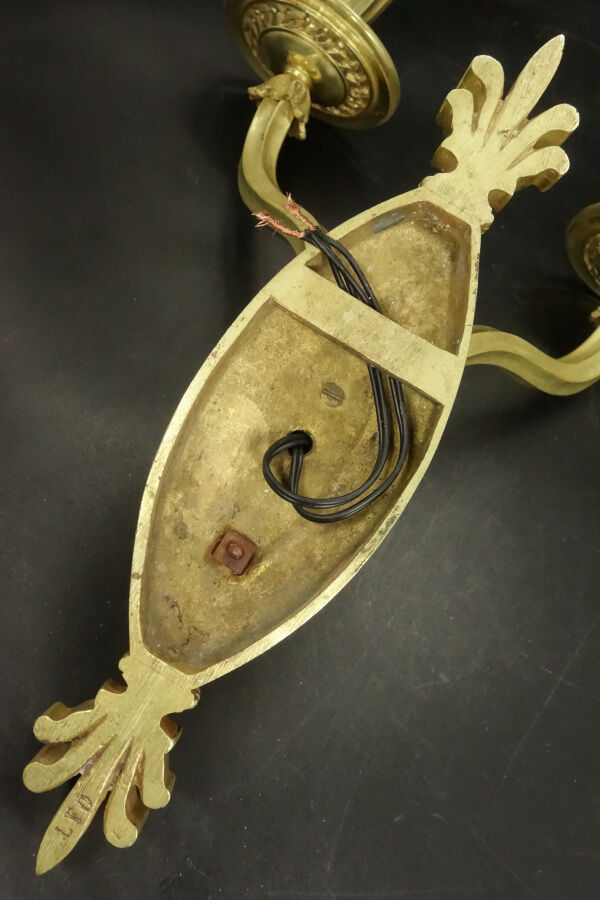 Paire d'appliques aux palmettes style Restauration début 1900