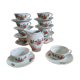 10 porcelain tea cups and 1 milk pot