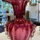 Murano glass vase, tinted and bubbled.