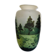 Multilayered glass vase engraved with acid