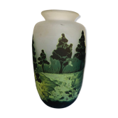 Vase en verre multicouches gravé à l'acide