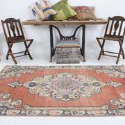 4x7 Brunt Red Oriental Handmade Vintage Rug, 142x224Cm SK 6770