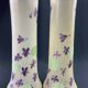 Large pair of glass vases with enameled floral decoration from the early 20th century LEGRAS