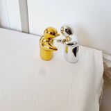 Fun Metallic Salt and Pepper Shaker Set in Silver and Gold