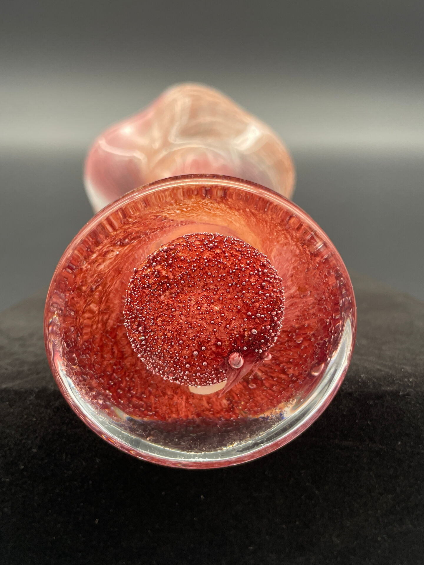 Vase Peter Kaspar en cristal 24 % PbO rose et rouge