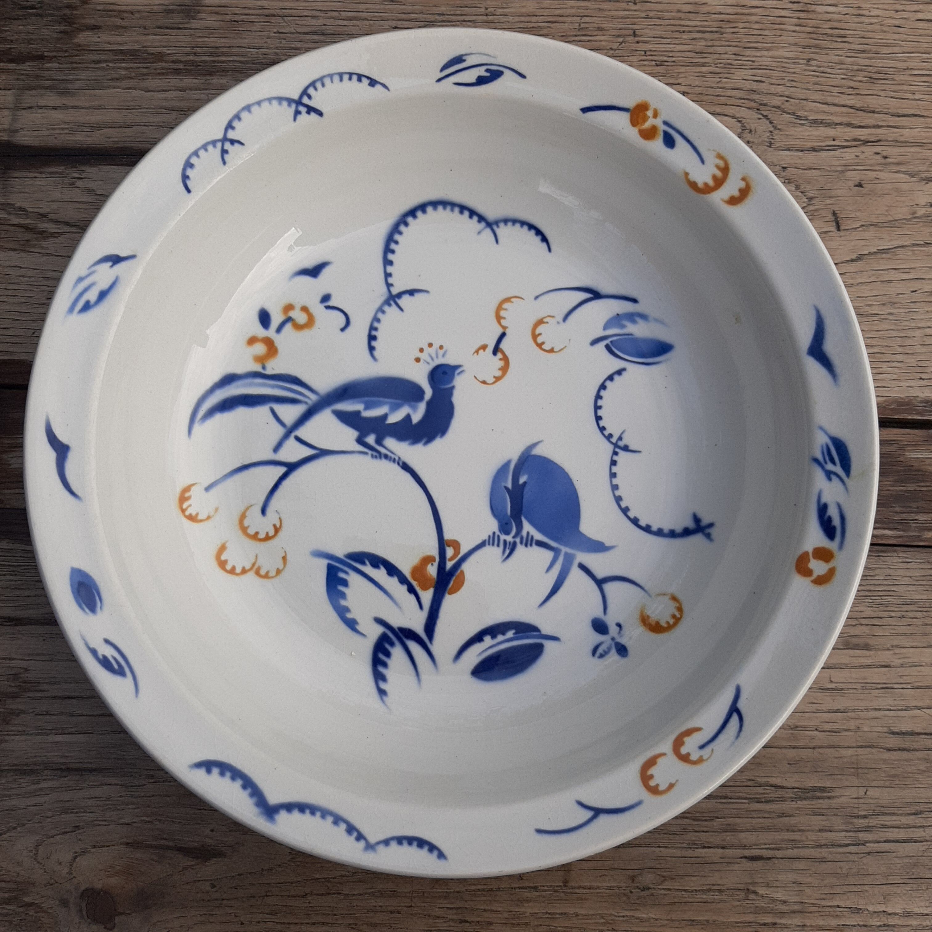 Round dish Blue birds Lunéville