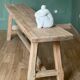 Solid wood farmhouse bench
