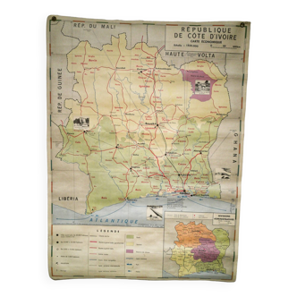 Ancienne carte scolaire République de Côte d'Ivoire