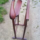 Chamber valet in mahogany tinted beech from the 70s with castors