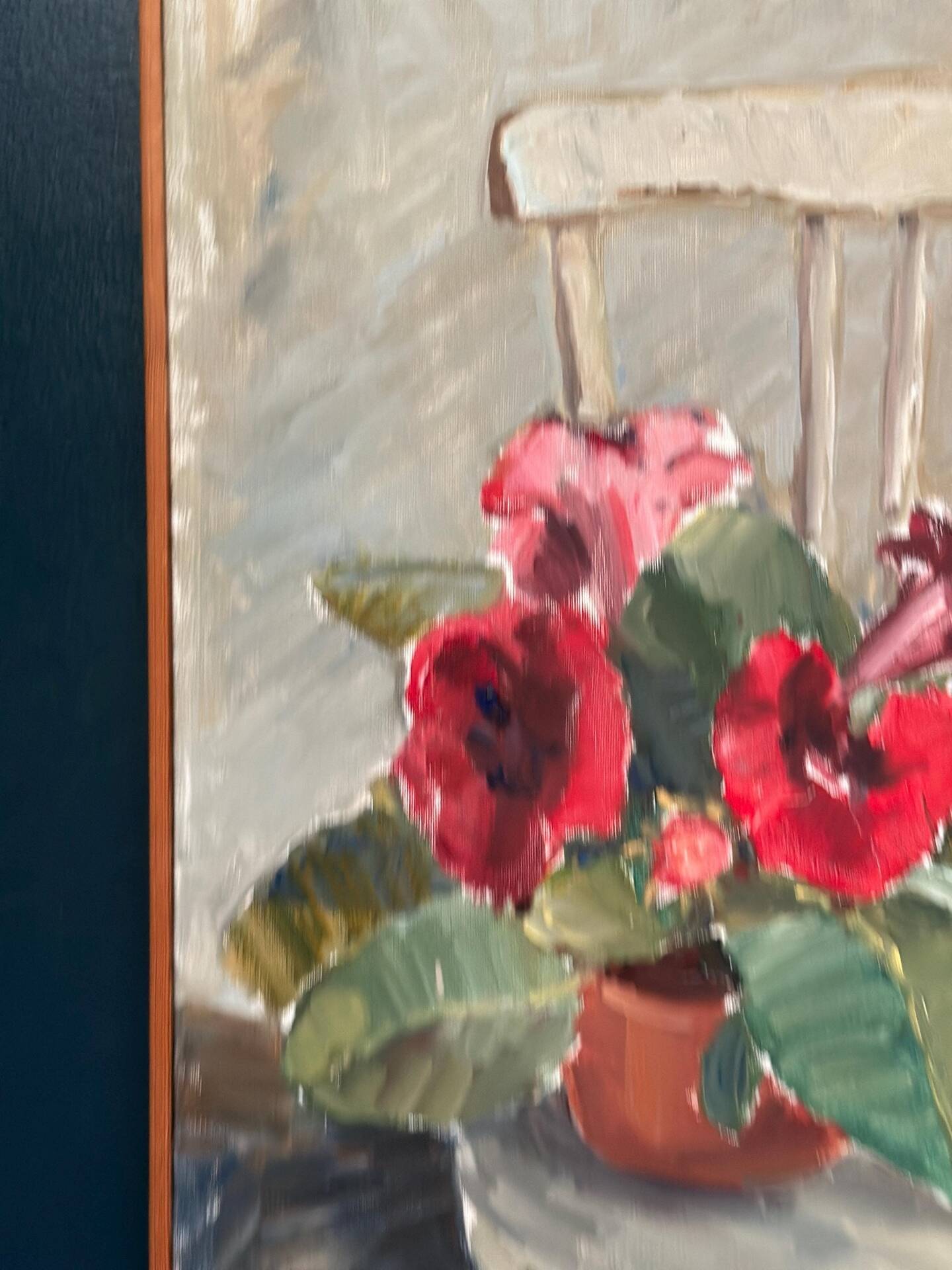 Huile sur toile originale suédoise – “Gloxinée” par Aina Engström