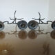 Pair of black wrought iron brutalist candlesticks 50s 60s