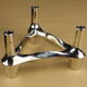 3 Combi-Leuchter chrome metal vintage candlesticks at BMF