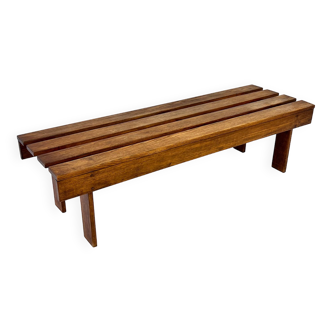 Banc de chêne moderniste, années 1950