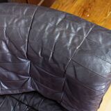 1970s brown leather modular sofa