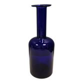 Huge blue glass vase by Otto Brauer for Holmegaard Denmark 1960s